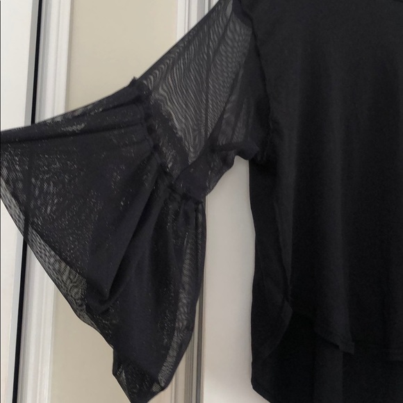 NWT! Free People Black Bell Sleeve Blouse - Picture 5 of 6